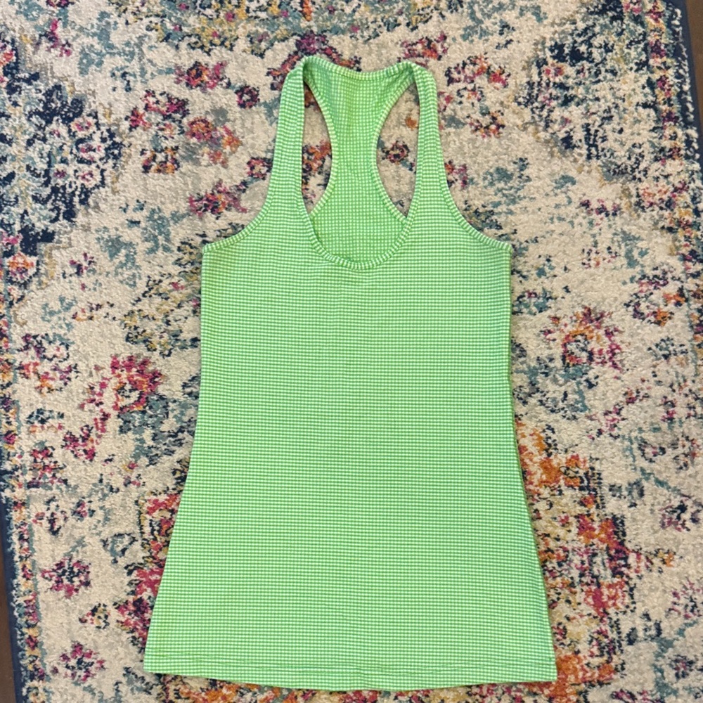 Lululemon Athletica Lime Checkered Tank Top